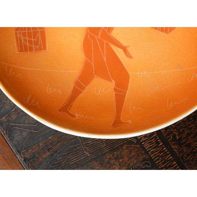 Italian Bird Vendor Ceramic Plate For Sale - Image 4 of 7