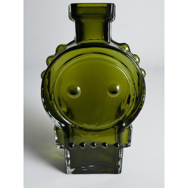 Vintage Green Glass Vase by Helena Tynell, 1968 For Sale - Image 3 of 18