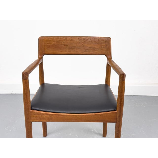 Danish Teak and Leather Armchair by J. Nørgaard for Nørgaards Møbelfabrik, 1960s For Sale - Image 4 of 18