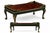 Vintage Carved Coffee Table With Bookmatched Mahogany Veneer Top, Deep Emerald Green Lacquer & Gold Gilded Accents — Glass Insert For Sale - Image 4 of 4