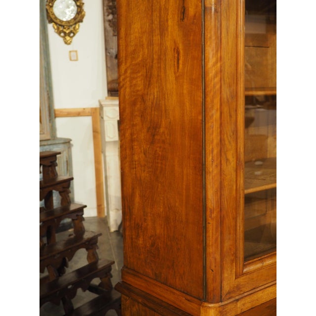 French Louis Philippe Style Walnut Bibliotheque Bookcase, Circa 1900s For Sale - Image 18 of 18