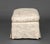 Wood Modern White Silk Damask Upholstered Ottoman For Sale - Image 7 of 8