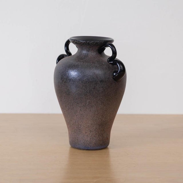 Black 1960s Italian Black Scavo Vase For Sale - Image 8 of 12