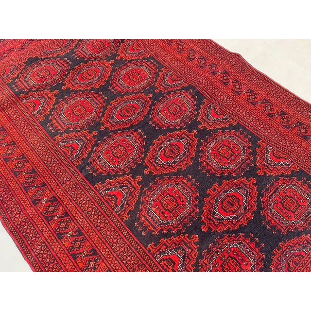 2000 - 2009 Vintage Afghan Ersari Sarouk Gul Tribal Rug - 5'11" X 3'9" For Sale - Image 5 of 12