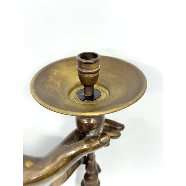 1930s French Art Deco Painted Brass Hand Sconce For Sale - Image 15 of 18