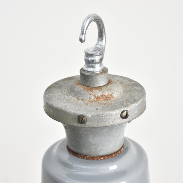 16″ Grey Dome Benjamin Industrial Pendant Light, 1950s For Sale - Image 4 of 8