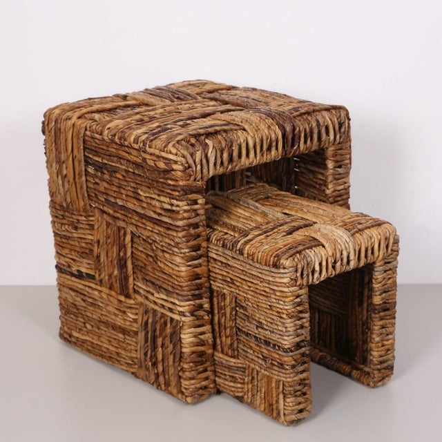 Modern Abaya Abaca Nesting Tables - Set of 2 For Sale - Image 3 of 11