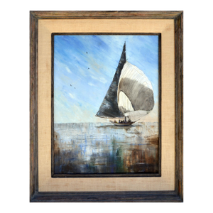 1970s Sailboat Seascape by Jaqueline Kammerer Cattaneo