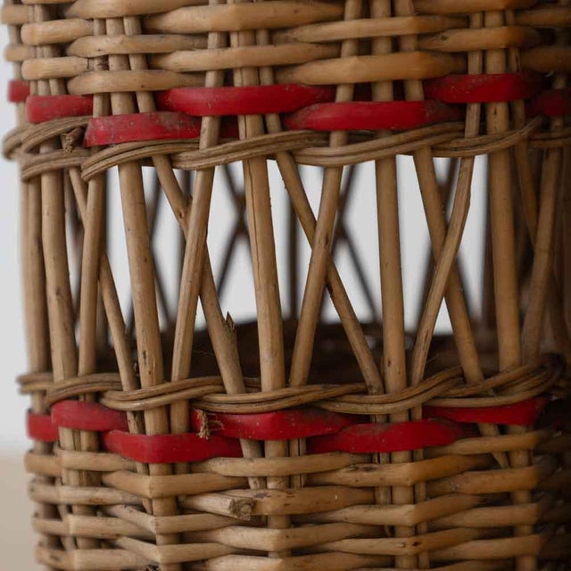 1950s French Wicker Wine Bottle Holder For Sale - Image 12 of 13