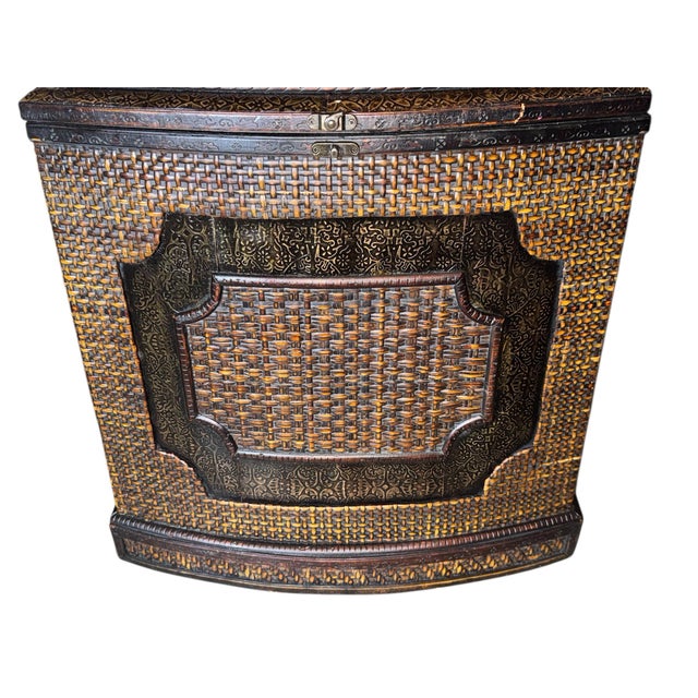 Rare 19th Century Serpentine Anglo-Indian Ebonized & Cane Che For Sale - Image 10 of 10