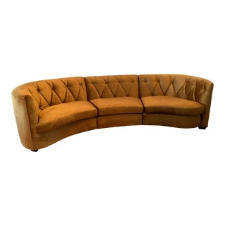 Chesterfield Hollywood Regency Curved Sofa For Sale