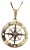 The Compass: 14 Karat Gold Compass Pendant For Sale