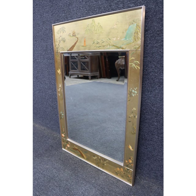 LaBarge Chinoiserie Painted Wall Mirror For Sale In Philadelphia - Image 6 of 12
