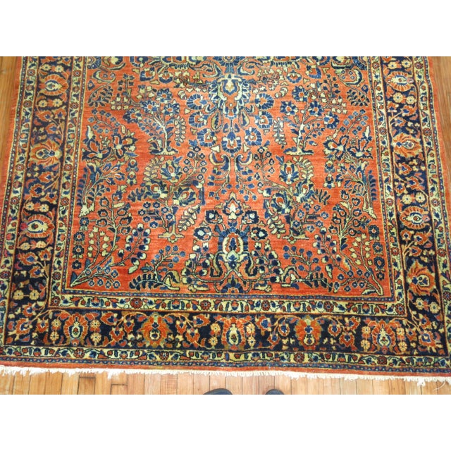 Antique Persian Sarouk Intermediate Size Rug For Sale - Image 4 of 18
