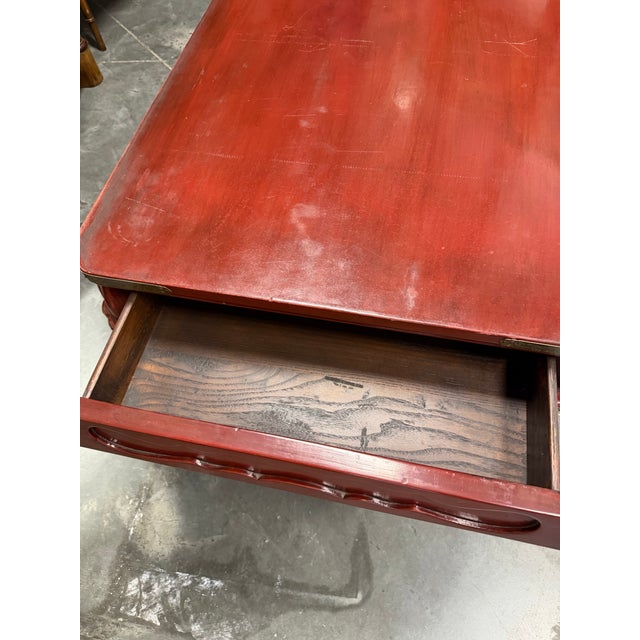 1990s 1990s Burton-Ching Ming Style Red Laquer Coffee Table For Sale - Image 5 of 10