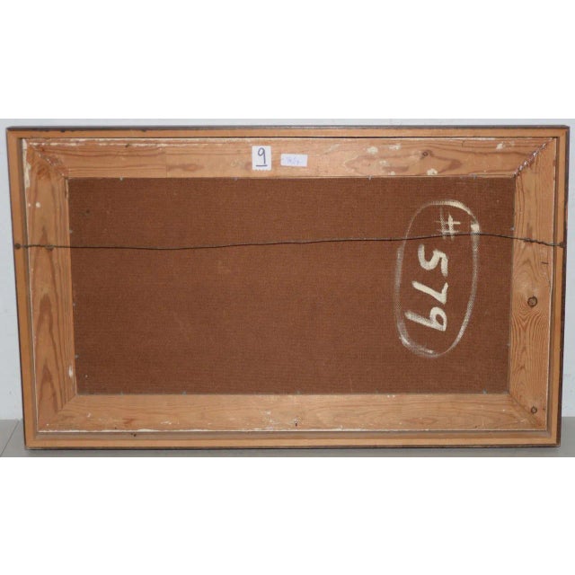 Wood Mid Century Modern Abstract Cityscape by Garcia C.1950s For Sale - Image 7 of 8