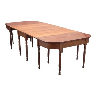 Early 19th Century Drop Leaf Three Part Dining Table With D Shaped Console Ends For Sale