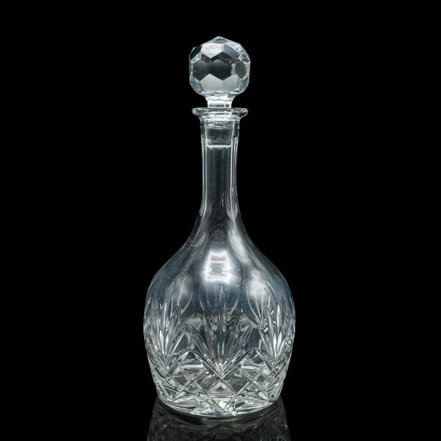 1970s Vintage Medium Bodied Wine Decanter, English, Cut Glass, Merlot, Grenache, 1970 For Sale - Image 5 of 12