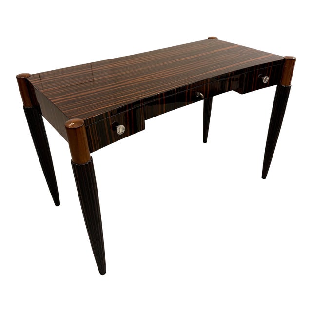 French Art Deco Macassar Elegant Writing Desk For Sale
