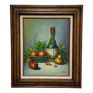 Late 20th Century Sebastian Still Life Oil Painting, Framed