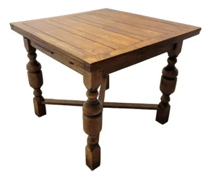 Antique English Quarter-Sawn Oak Draw-Leaf Dining Table, Circa 1920
