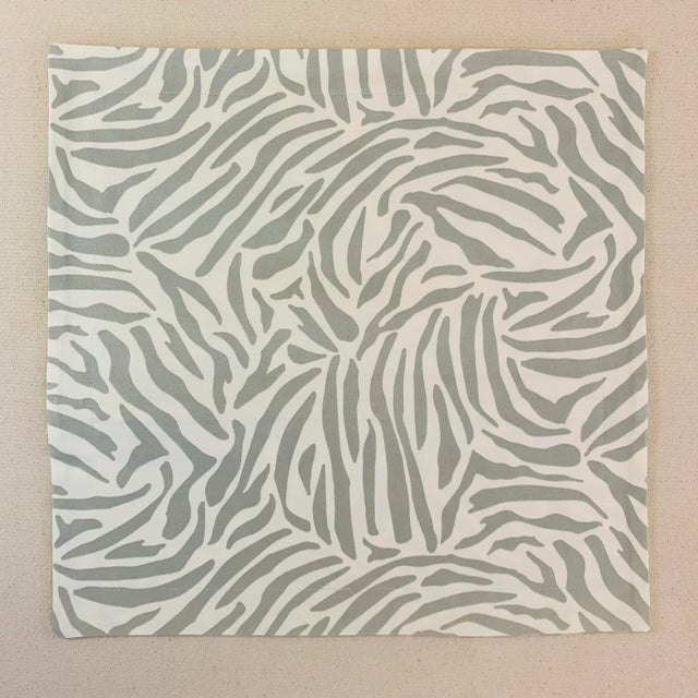 Contemporary Designer Vicki Payne Free Spirit Gray Ivory Zebra African Safari Animal Print Pillows- 3 Pc Set For Sale - Image 3 of 6