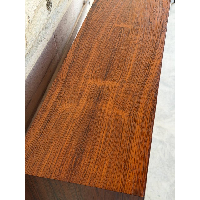 Wood Rosewood Bookcase Unit With Tapered Legs Storage Display Denmark 1960s For Sale - Image 7 of 10
