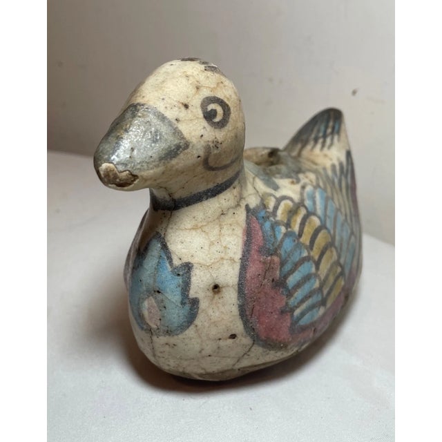 Antique 18th Century Handmade Middle Eastern Pottery Bird Vessel Sculpture Art For Sale - Image 12 of 12