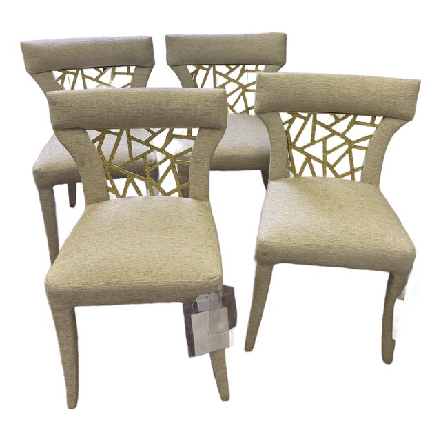 Baker Furniture Luxe Filigree Dining Side Chair- Set of 4 For Sale