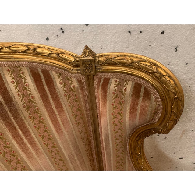 Brown Louis XVI Style Giltwood Bergère Chair For Sale - Image 8 of 12