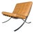 Tan Leather Mid Century Barcelona Style Lounge Chair For Sale