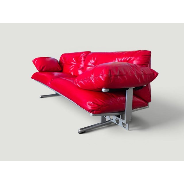 Poltrona Frau Red Ouverture Sofa by Pierluigi Cerri for Poltrona Frau, 2003 For Sale - Image 4 of 18