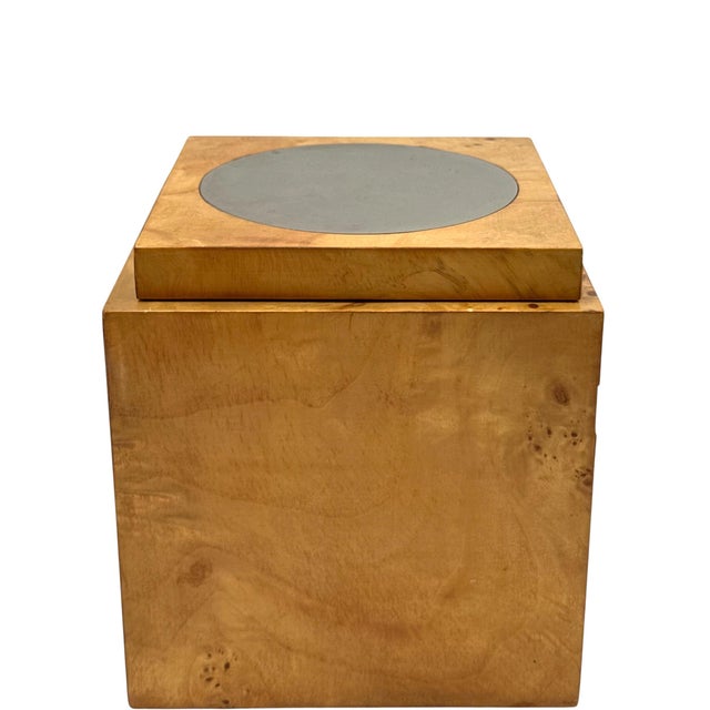 Wood 1970s Mid-Century Modern Tommaso Barbi, Burl Ice Bucket For Sale - Image 7 of 11