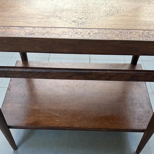 Altavista Lane 1955 Vintage Lane Altavista 3-Piece Table Set MCM Walnut, Refinished Style 911 For Sale - Image 4 of 12