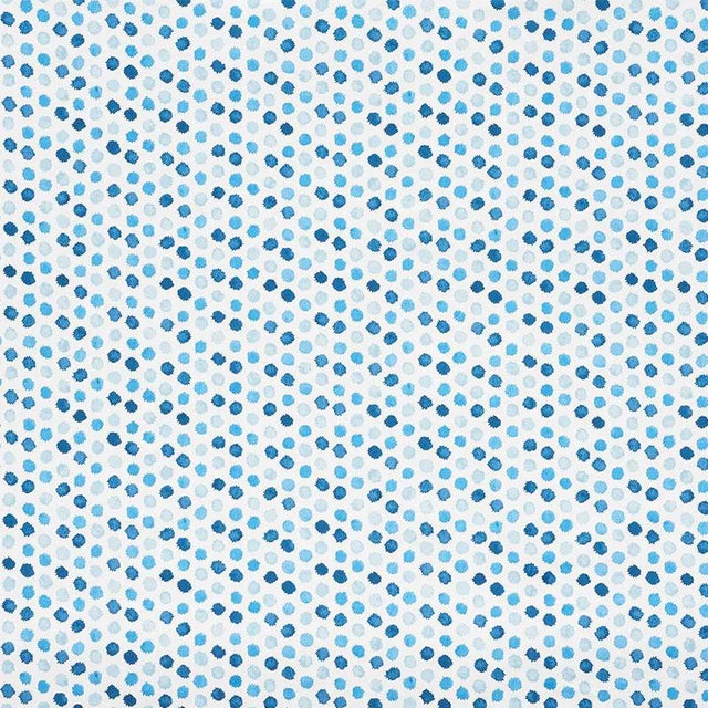 Schumacher X Celerie Kemble Mini Bursts Fabric in Blues For Sale