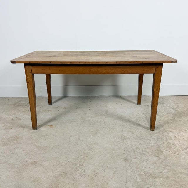 Antique French Farmhouse Cherrywood Dining Table with Drawer For Sale - Image 11 of 12