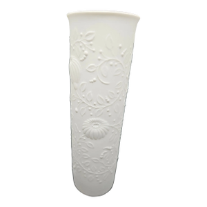 Vintage German Flower Vase 11.3" White Matt by Ak Kaiser