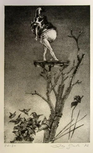 Leo Guide - Figure - Original Etching - 1971