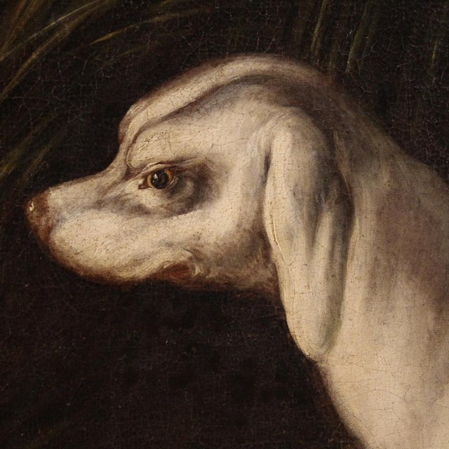 French Artist, Landscape with Dog, 1750, Oil on Canvas, Framed For Sale - Image 11 of 16