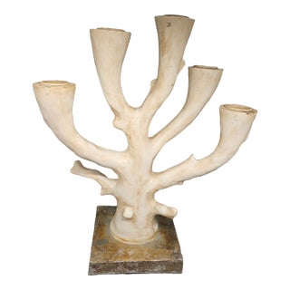 Vintage Sculpted Candelabra on Base For Sale