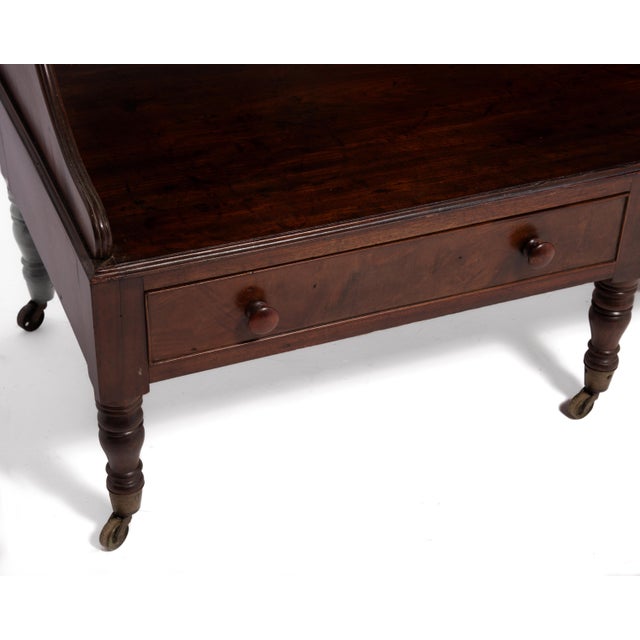 Antique Massachusetts Sheraton Double Washstand 6 Drawers Straight Gallery Server For Sale - Image 16 of 18