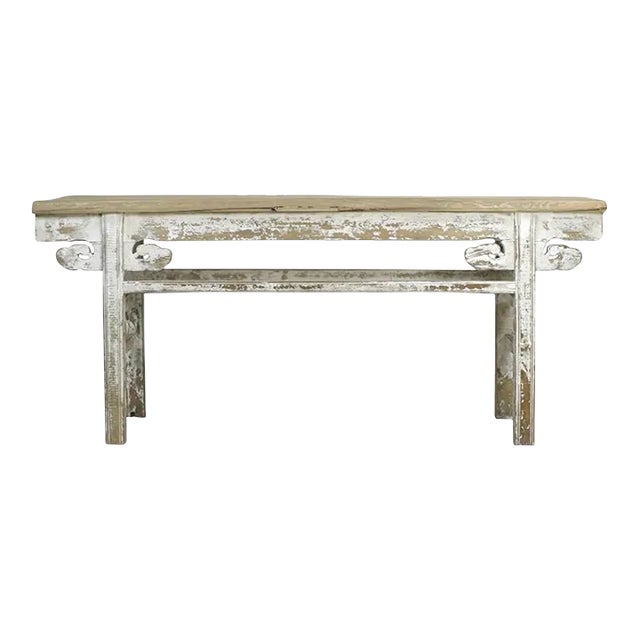 Matthew Izzo Home Upcycled Console Wood and Adorned With Hand-Carved Details For Sale