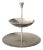Vintage 1960's Mid-Century Modern Minimalist Stainless Steel 2-Tier Server For Sale