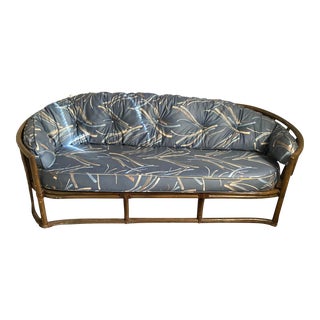 Mid 20th Century McGuire Style Rattan Bamboo Style Sofa Rattan For Sale