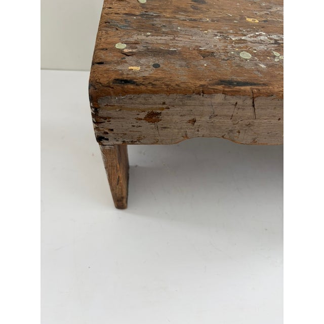 Wood Vintage Painter’s Bench Signed Gene, 1965 For Sale - Image 7 of 14