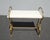 Vintage Victorian Hollywood Regency Gold Cast Iron Bench New White Linen Fabric For Sale - Image 4 of 12