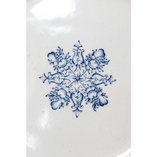 19th Century 19th Century French Terre de Fer Blue and White Asparagus Plates, Six Available For Sale - Image 5 of 6
