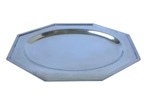 Silverplate Hammered Octagonal Server Tray