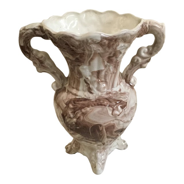 Vintage 1980s Ceramic Vase Hand Painted For Sale