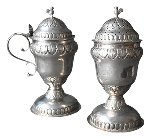Silver Spice Jugs by Mathieu Guillaume, Liège, Belgium, 1785-1790, Set of 2